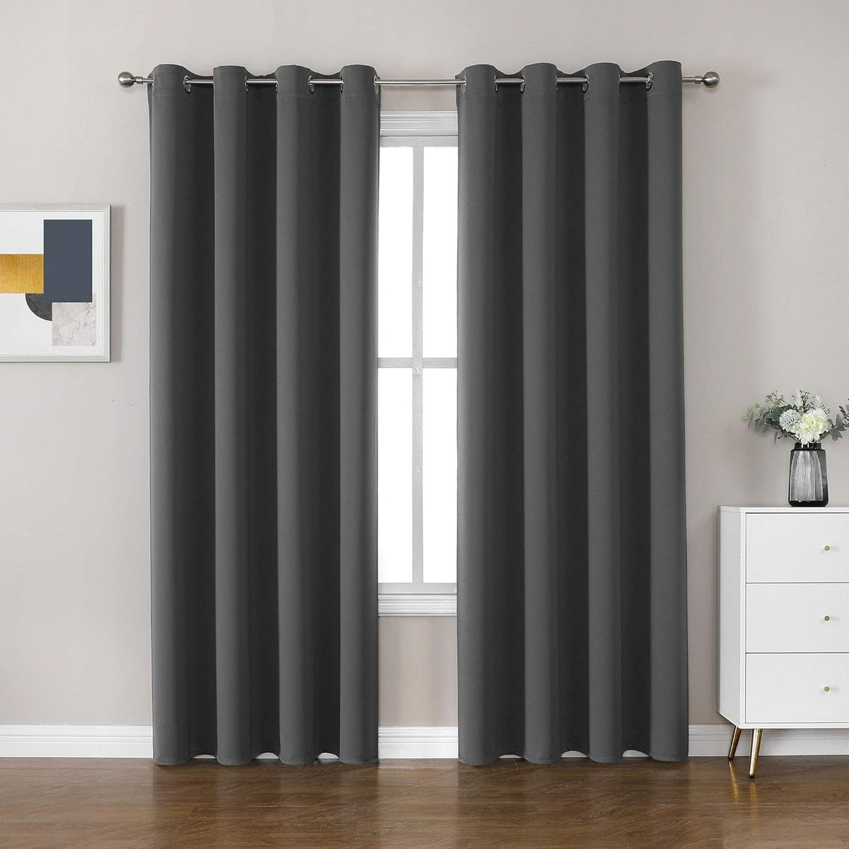 Home Essentials Blackout EyeletCharcoal Curtain