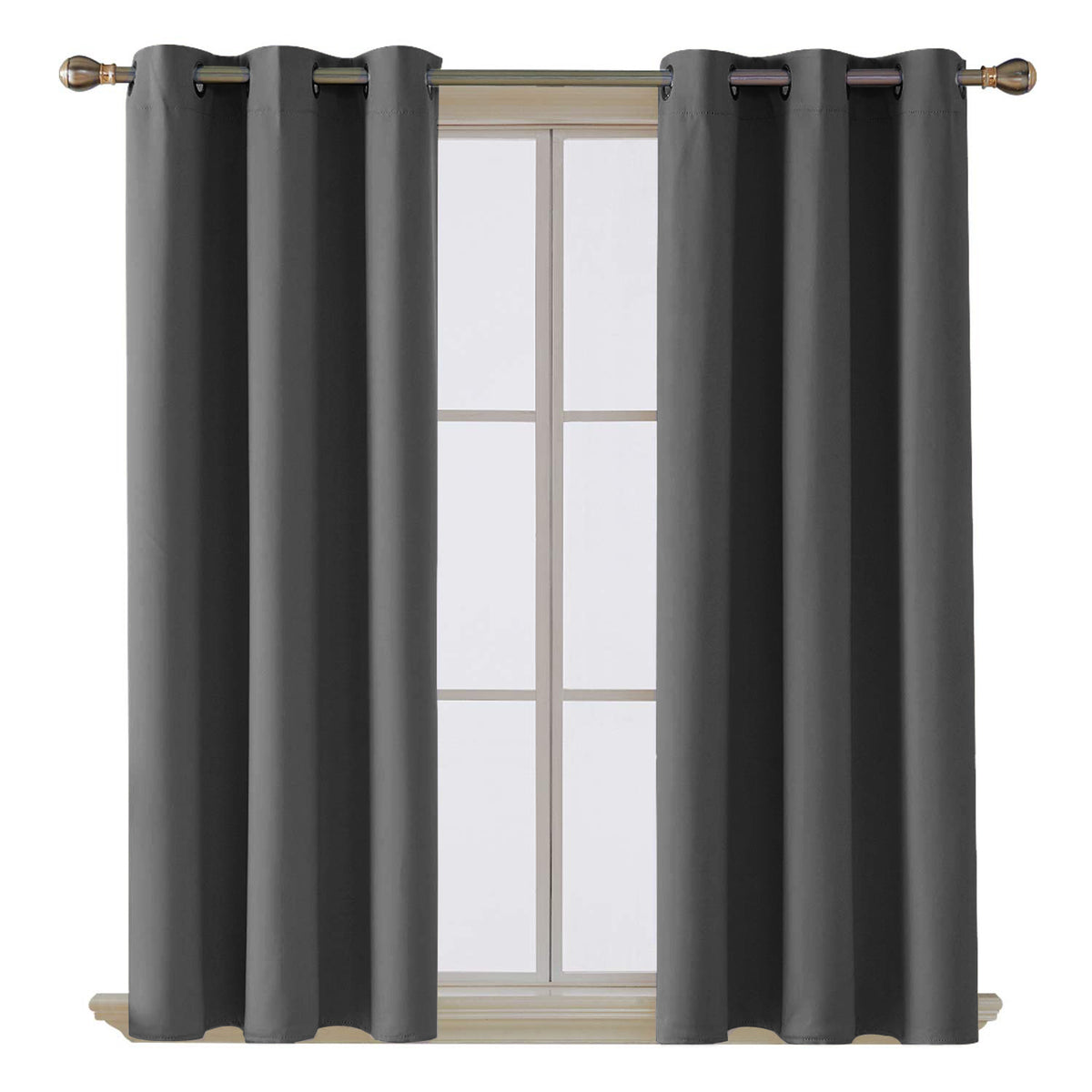 Home Essentials Blackout EyeletCharcoal Curtain