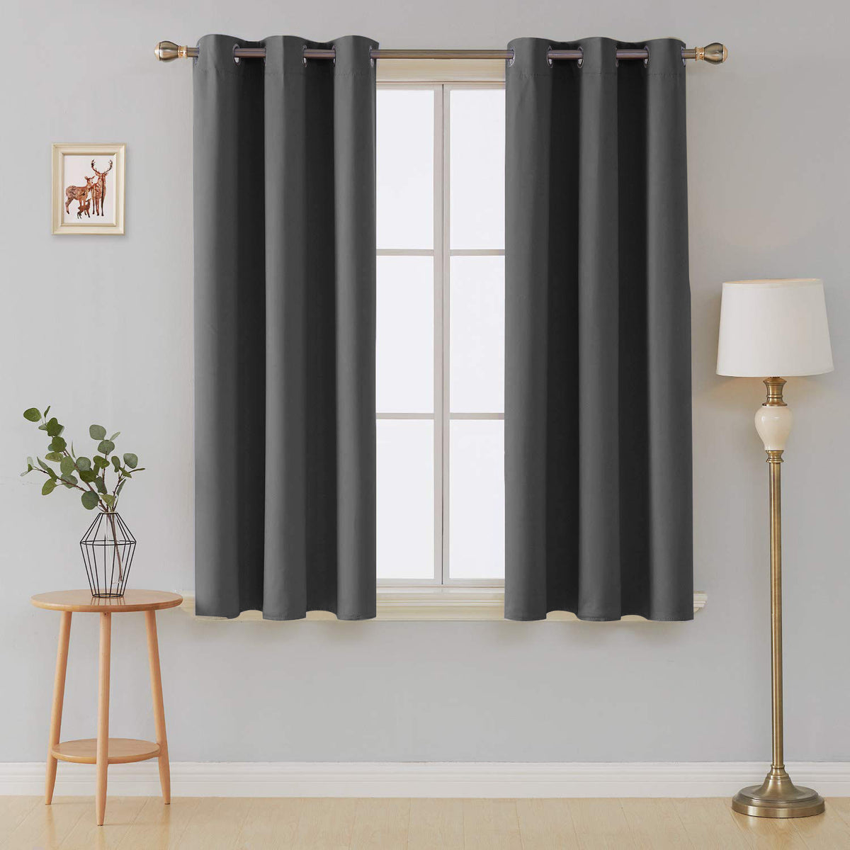 Home Essentials Blackout EyeletCharcoal Curtain