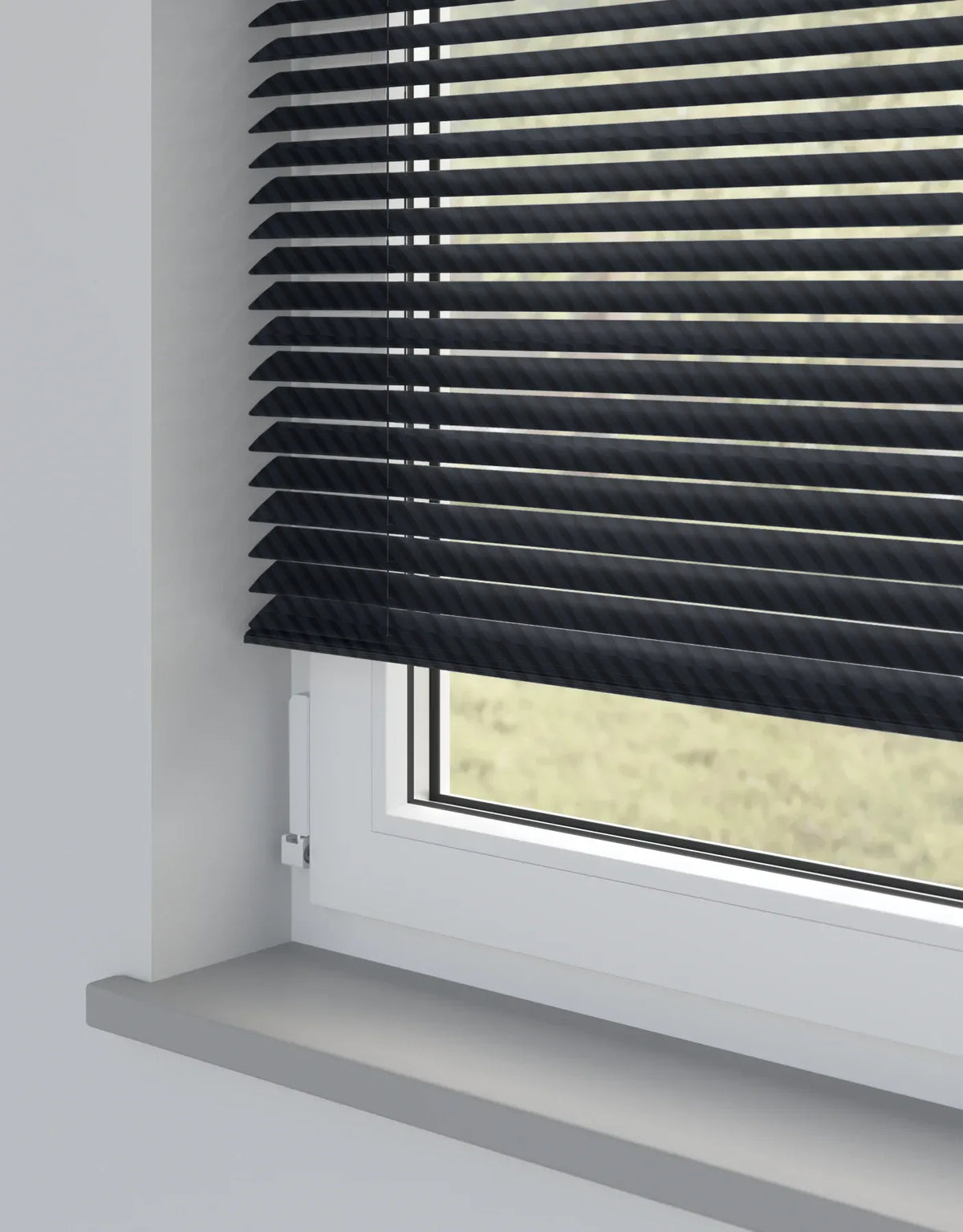 Pitch Black Metal Venetian Blind