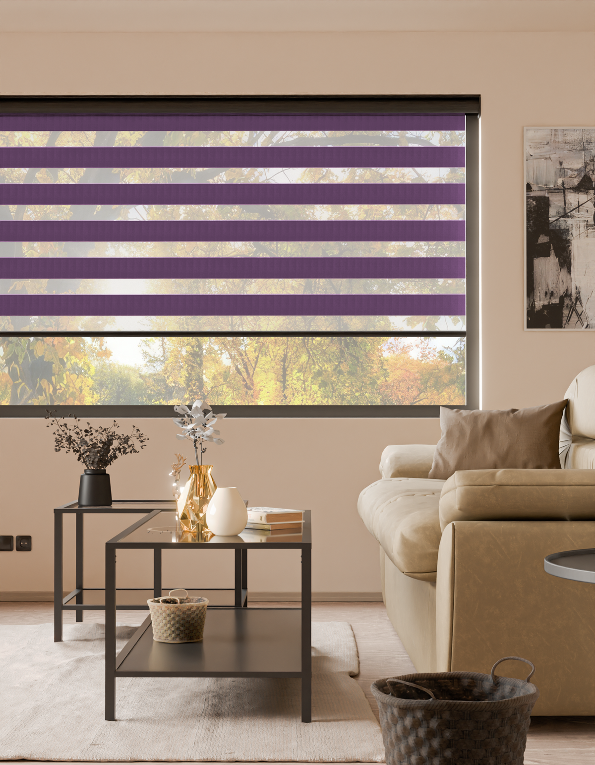 Plain Soft Purple - Day and Night Blinds