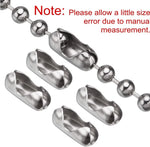 3 Meter Silver Beaded Pull Chain Extension with Connector for Ceiling Light Fan