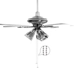3 Meter Silver Beaded Pull Chain Extension with Connector for Ceiling Light Fan