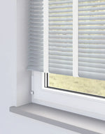 Aquawood White Grain Faux Wooden Blind With Tape - 50mm