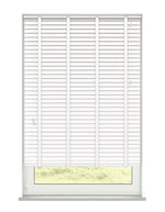 Aquawood White Smooth Faux Wooden Blind With Tape - 50mm