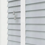 Aquawood White Grain Faux Wooden Blind With Tape - 50mm
