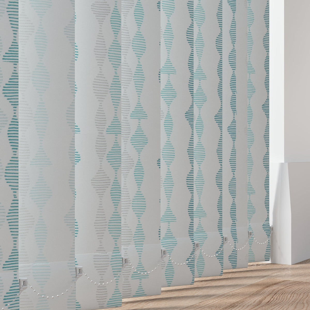 Romain Turquoise Vertical Replacement Blind Slat